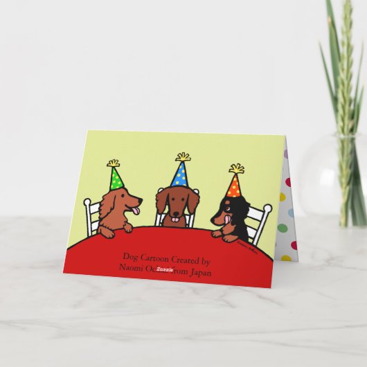 Dackel-Geburtstags-Cartoon Karte (Rückseite)