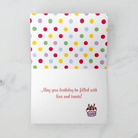 Dackel-Geburtstags-Cartoon Karte (Innenseite)