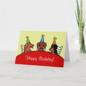 Dackel-Geburtstags-Cartoon Karte (Vorderseite)