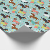 Dackel Geburtstagsfeier Geschenkpapier (Ecke)