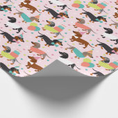 Dackel Geburtstagsfeier Geschenkpapier (Ecke)