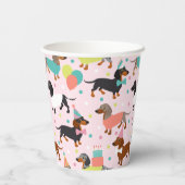 Dackel Geburtstagsfeier Pappbecher (Rückseite)