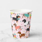 Dackel Geburtstagsfeier Pappbecher (Links)