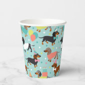 Dackel Geburtstagsfeier Pappbecher (Rückseite)