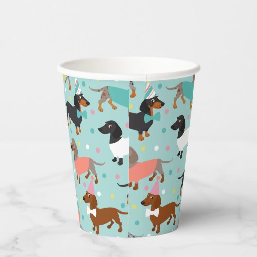 Dackel Geburtstagsfeier Pappbecher (Rechts)