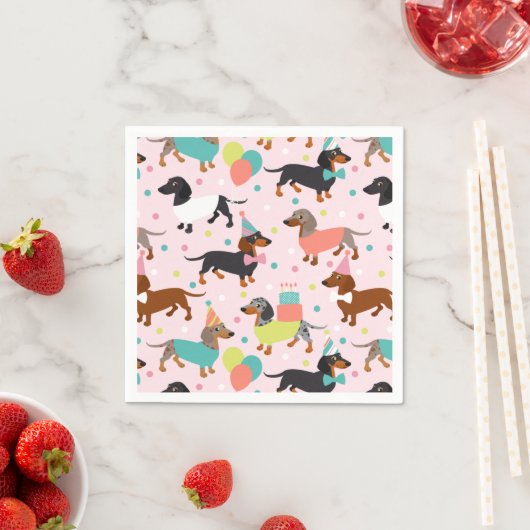 Dackel Geburtstagsfeier Serviette (Beispiel)