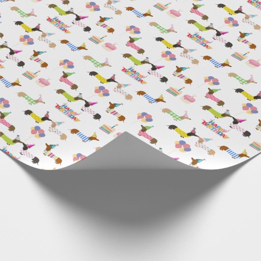 Dackel Geburtstagspapier Geschenkpapier (Ecke)
