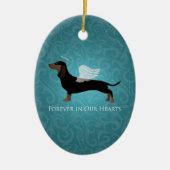 Dackel - Gedenkdesign für Pet-Loss Keramikornament (Vorne)