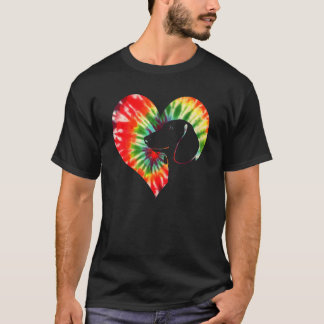 Dackel Gefärbte Krawatte I Herz T-Shirt