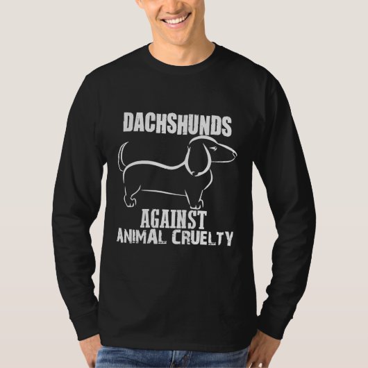 Dackel gegen Tierquälerei T-Shirt (Vorderseite)