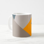 Dackel Gelb und Tief Aquamarin Abstrakt Kaffeetasse (Vorderseite Links)