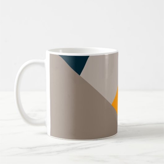 Dackel Gelb und Tief Aquamarin Abstrakt Kaffeetasse (Links)