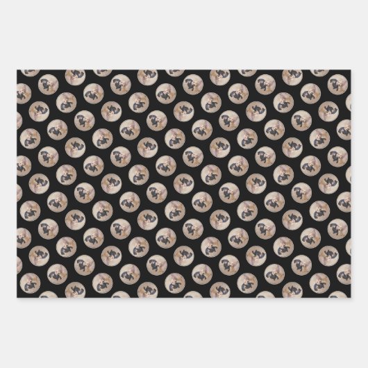 Dackel Gemälde sanfte Schwarz & Tan Roter Hund Kun Geschenkpapier Set (Vorderseite 3)