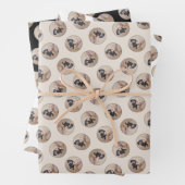 Dackel Gemälde sanfte Schwarz & Tan Roter Hund Kun Geschenkpapier Set (Beispiel)