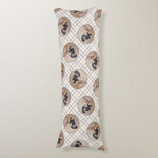 Dackel Gemälde sanfte Schwarz & Tan Roter Hund Kun Seitenschläferkissen (Vorderseite Vertikal)