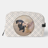 Dackel Gemälde sanfte Schwarz & Tan Roter Hund Kun Waschbeutel (Rückseite)