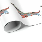 Dackel Geo Silhouette Kariert Geschenkpapier (Rolleneckpunkt)