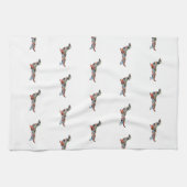 Dackel Geo Silhouette Kariert Geschirrtuch (Horizontal)