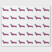 Dackel Geo Silhouette Lila Geschenkpapier (Flach)