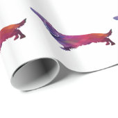 Dackel Geo Silhouette Lila Geschenkpapier (Rolleneckpunkt)