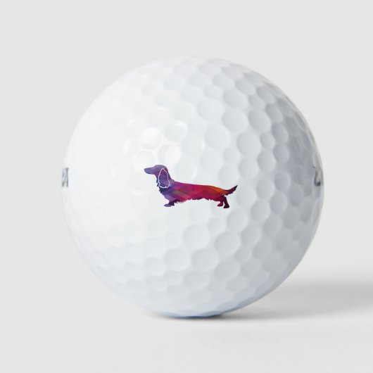 Dackel Geo Silhouette Lila Golfball (Vorderseite)