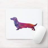 Dackel Geo Silhouette Lila Mousepad (Mit Mouse)