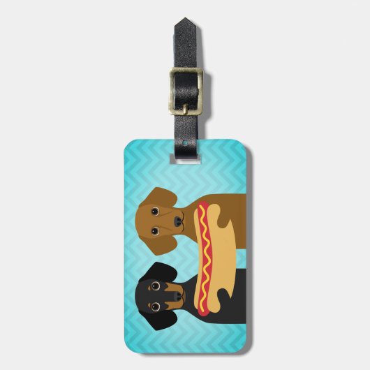 Dackel Gepäckanhänger (Vorderseite vertikal)