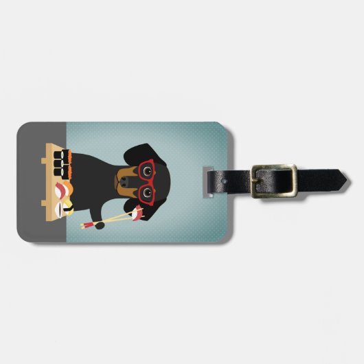 Dackel Gepäckanhänger (Vorderseite horizontal)