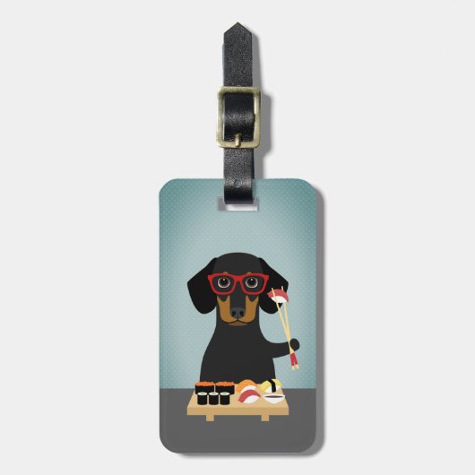 Dackel Gepäckanhänger (Vorderseite vertikal)