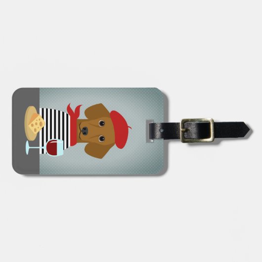 Dackel Gepäckanhänger (Vorderseite horizontal)