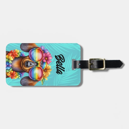 Dackel Gepäckanhänger (Vorderseite horizontal)