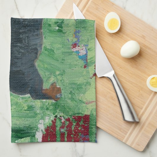 Dackel-Geschenk-Dackel-Hundemoderne abstrakte Küchentuch (Viertel Falte)