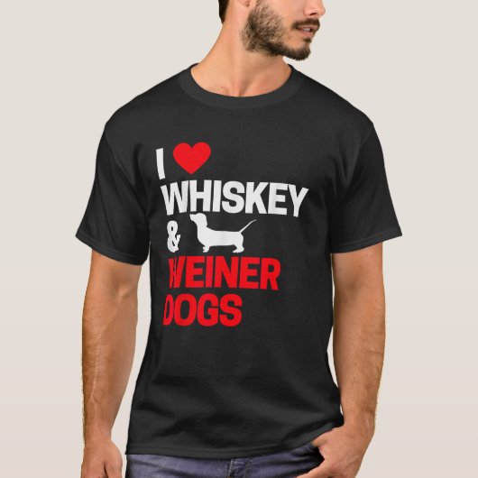 Dackel Geschenke für Männer Frauen I Liebe Whiskey T-Shirt (Vorderseite)