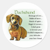 Dackel Geschenke Runder Aufkleber (Vorderseite)