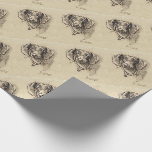Dackel Geschenkpapier (Ecke)