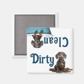 Dackel Geschirrspüler Schild Sauberes schmutziges Magnet (Vorderseite/Rückseite)