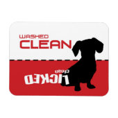 Dackel, Geschirrspülmaschine Magnet - geleckt saub (Horizontal)