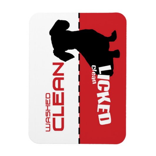 Dackel, Geschirrspülmaschine Magnet - geleckt saub (Vertikal)