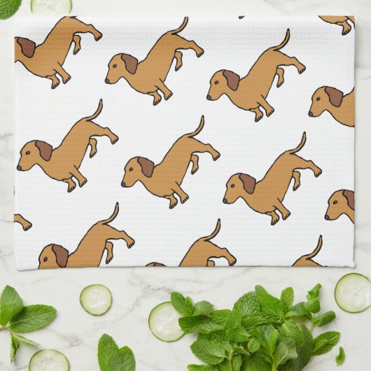 Dackel Geschirrtuch (Gefaltet)