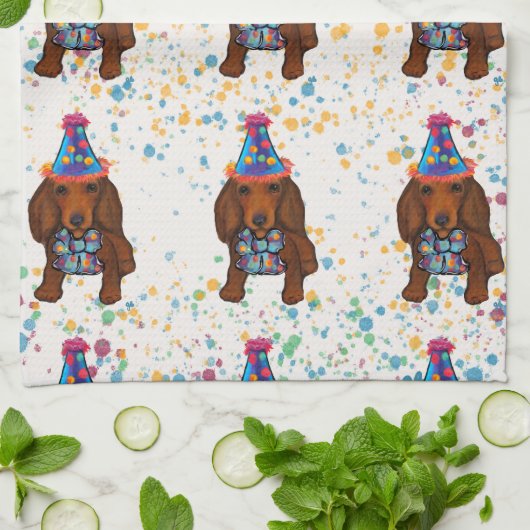 Dackel Geschirrtuch (Gefaltet)