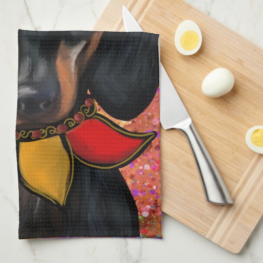 DACKEL GESCHIRRTUCH (Viertel Falte)