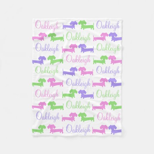 Dackel Geschlecht neutrales Kinderzimmer Lücke Fleecedecke (Vorderseite)