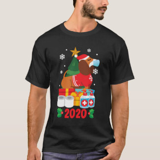 Dackel-Gesicht Maske Funny Christmas Pajama für Fa T-Shirt