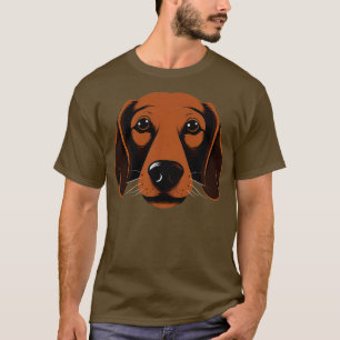 Dackel Gesicht Niedlichen Toon Dackel Hund Welpe L T-Shirt