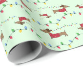 Dackel gestohlen Weihnachtsbaum Lichter Geschenkwr Geschenkpapier (Rolleneckpunkt)