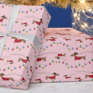 Dackel gestohlen Weihnachtsbaum Lichter Geschenkwr Geschenkpapier