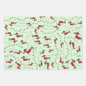 Dackel gestohlen Weihnachtsbaumleuchten schmutzig Geschenkpapier Set (Vorderseite 2)