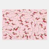 Dackel gestohlen Weihnachtsbaumleuchten schmutzig Geschenkpapier Set (Vorderseite)