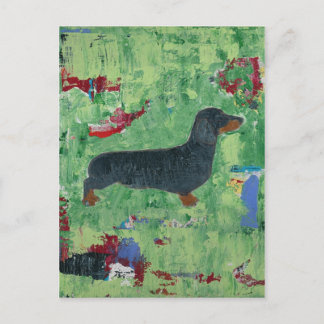 Dackel gibt Dackel Dog Moderne Abstrakte Kunst Postkarte