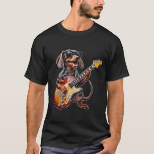 Dackel Gitarrenrockmusik Dog Lover Pet T-Shirt